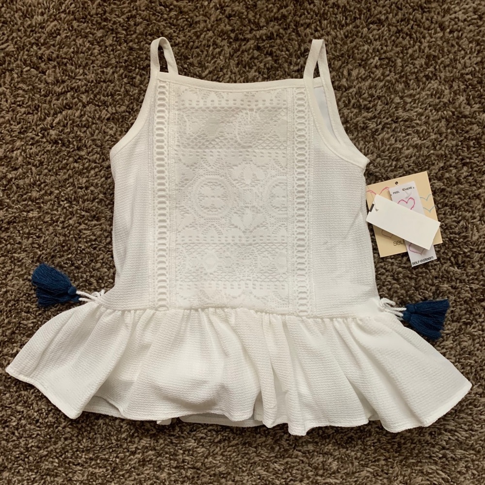 White knit fashion top